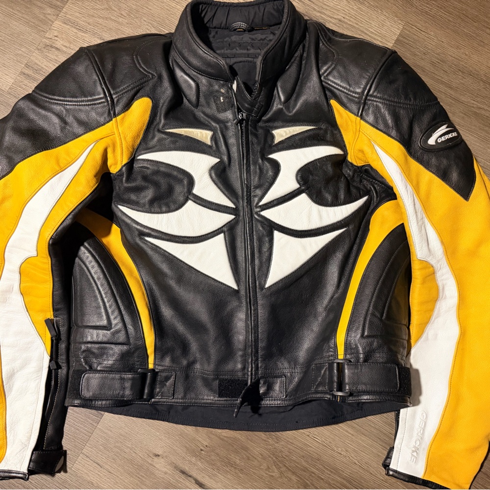 Vintage Hein Gericke Leather Motorcycle Jacket Padded Safe Protection Mens 46